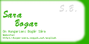 sara bogar business card