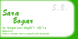 sara bogar business card